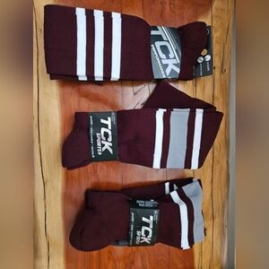 medium burgundy sports socks,  3 pairs